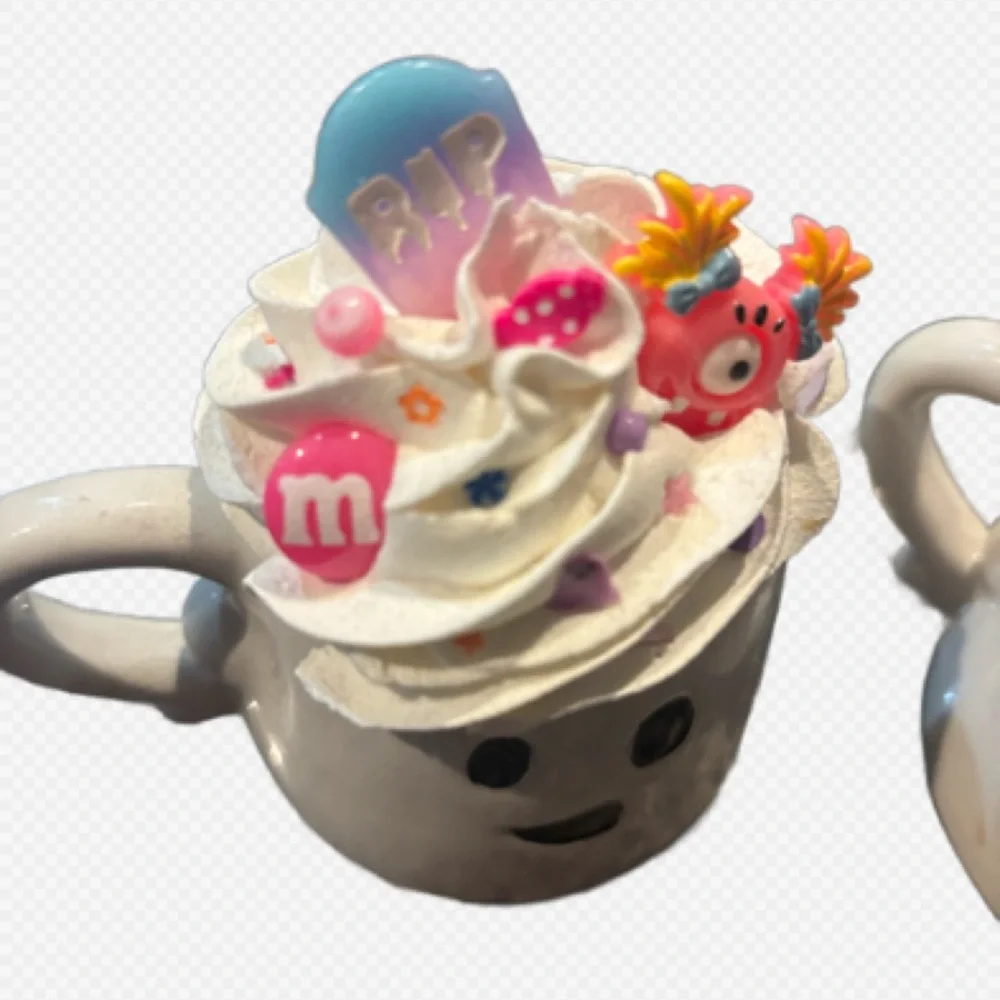 Ghost-Themed Fake bake Halloween 🎃 Mugs with Colorful Decorations